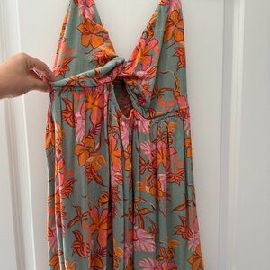Floral Roxy Dress in Green and Orange